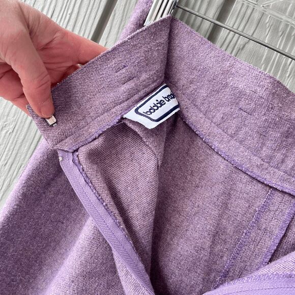 Vintage Lavender Wool-Blend High-Rise Pants V-Waist Front, Wide Leg (Fits 8–10) - Picture 3 of 14